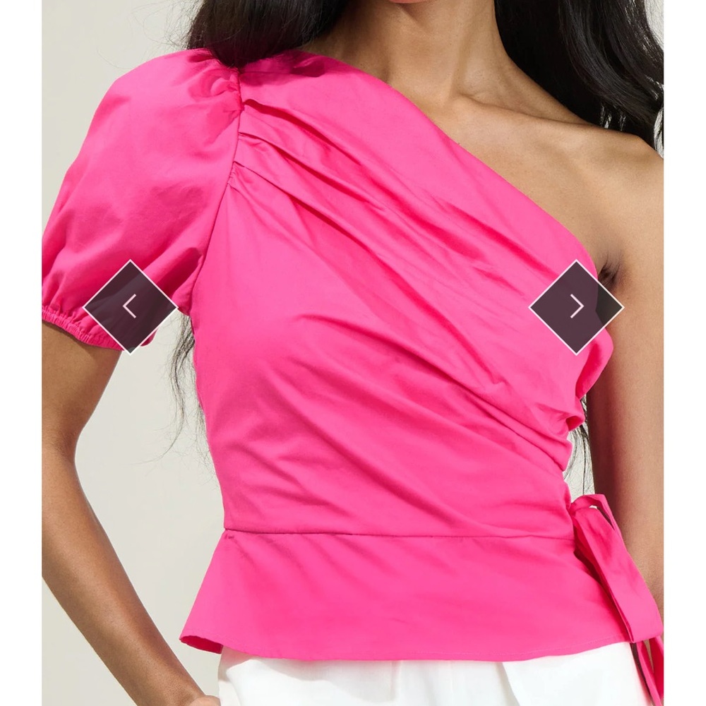 Hot pink one shoulder top